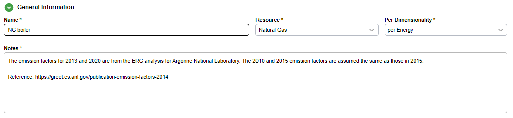 The General Information section for the Conversion Editor