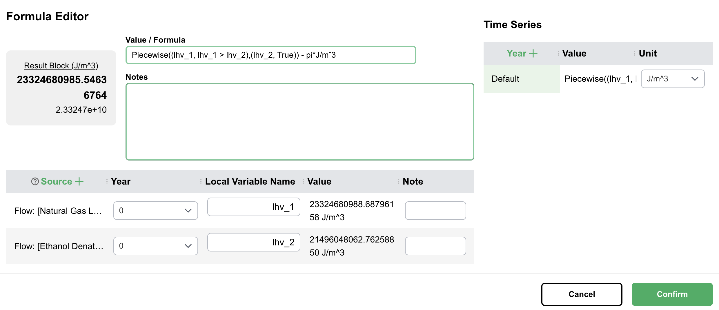 The Formula / Time Series Editor
