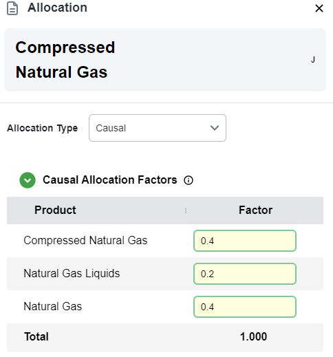 The Causal Allocation type. Allocation factors must add to 1.0