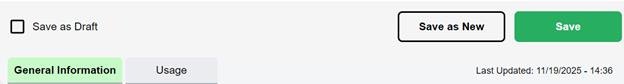 Bottom tabs of an entity